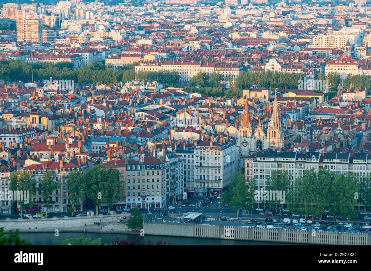 Vue Panoramique Depuis La Colline De Notre Dame De Fourviere Lyon Panoramic View From Viewpoint Of Notre Dame De Fourviere Hill Stock Photo Alamy