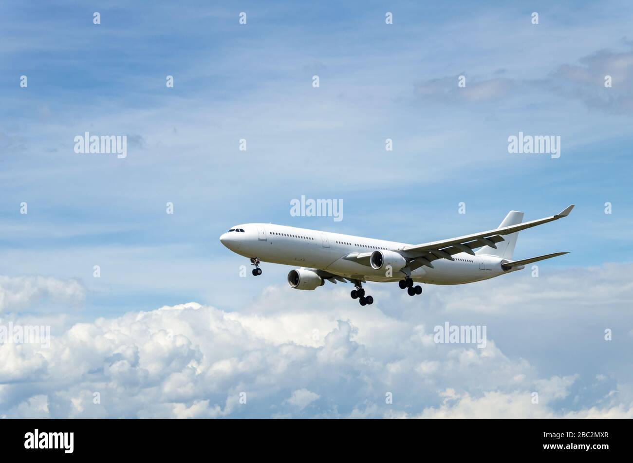 Barcelona, Spain; May 18, 2019: Airbus A330 aircraft of the Hi Fly Malta company, landing at Barcelona's El Prat airport Stock Photo