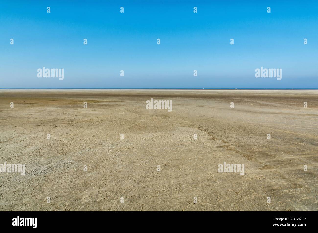 Endless beach in Sankt Peter Ording Stock Photo