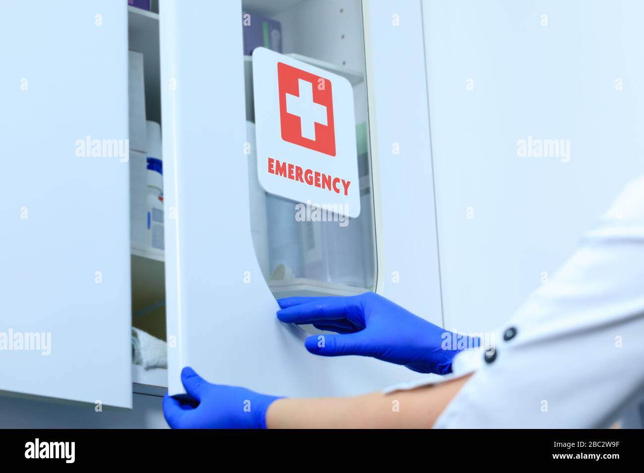 Emergency medical kit with vaccine or drug. First aid equipment in the ...