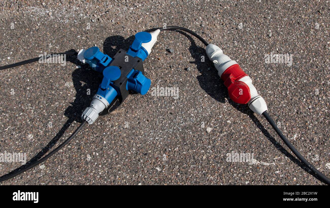 Red and Blue Professional industrial grade Electrical power extension