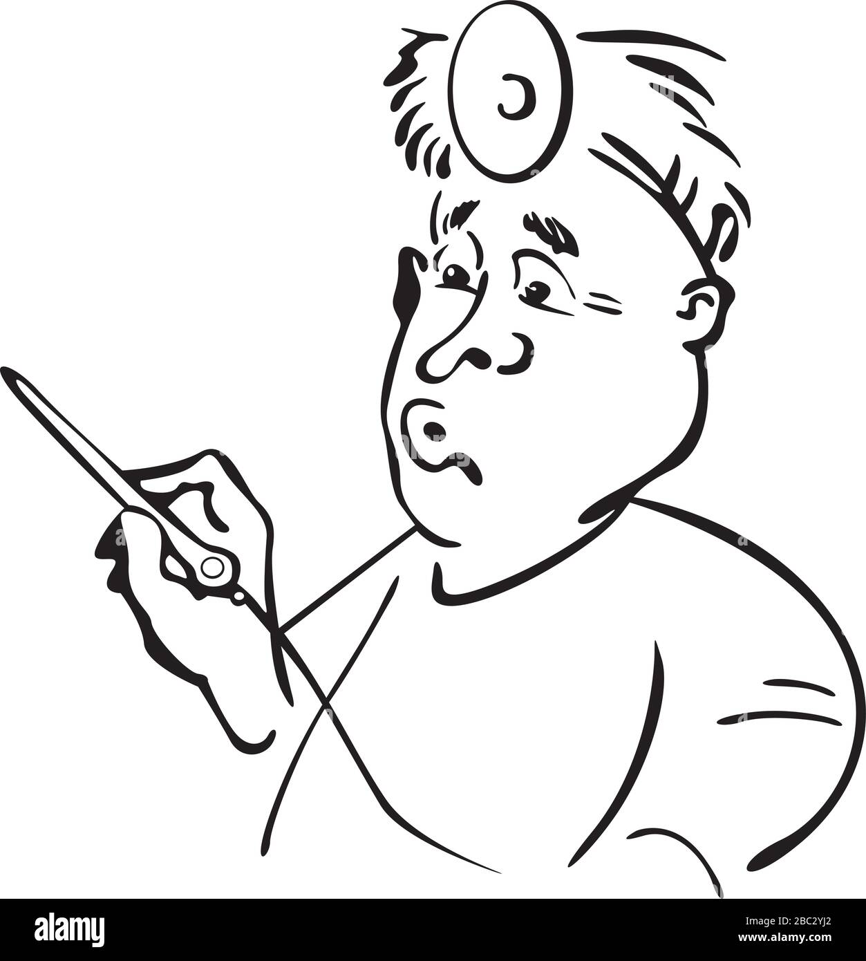 Doctor Surgeon Black White Cartoon High Resolution Stock Photography