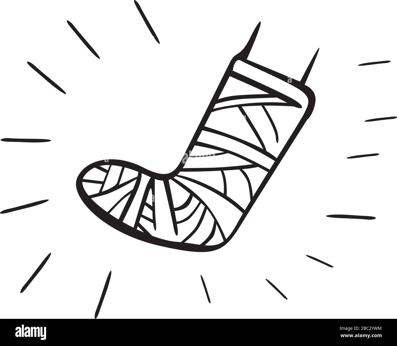 broken leg in a cast Stock Vector Image & Art - Alamy