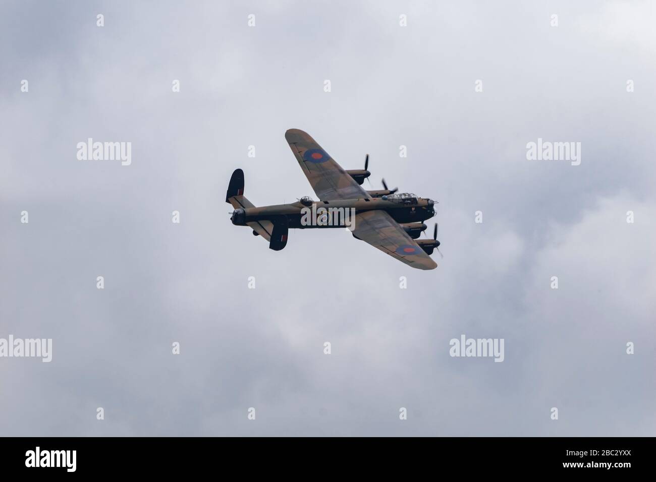 Lancaster Bomber plane flying in air display Stock Photo