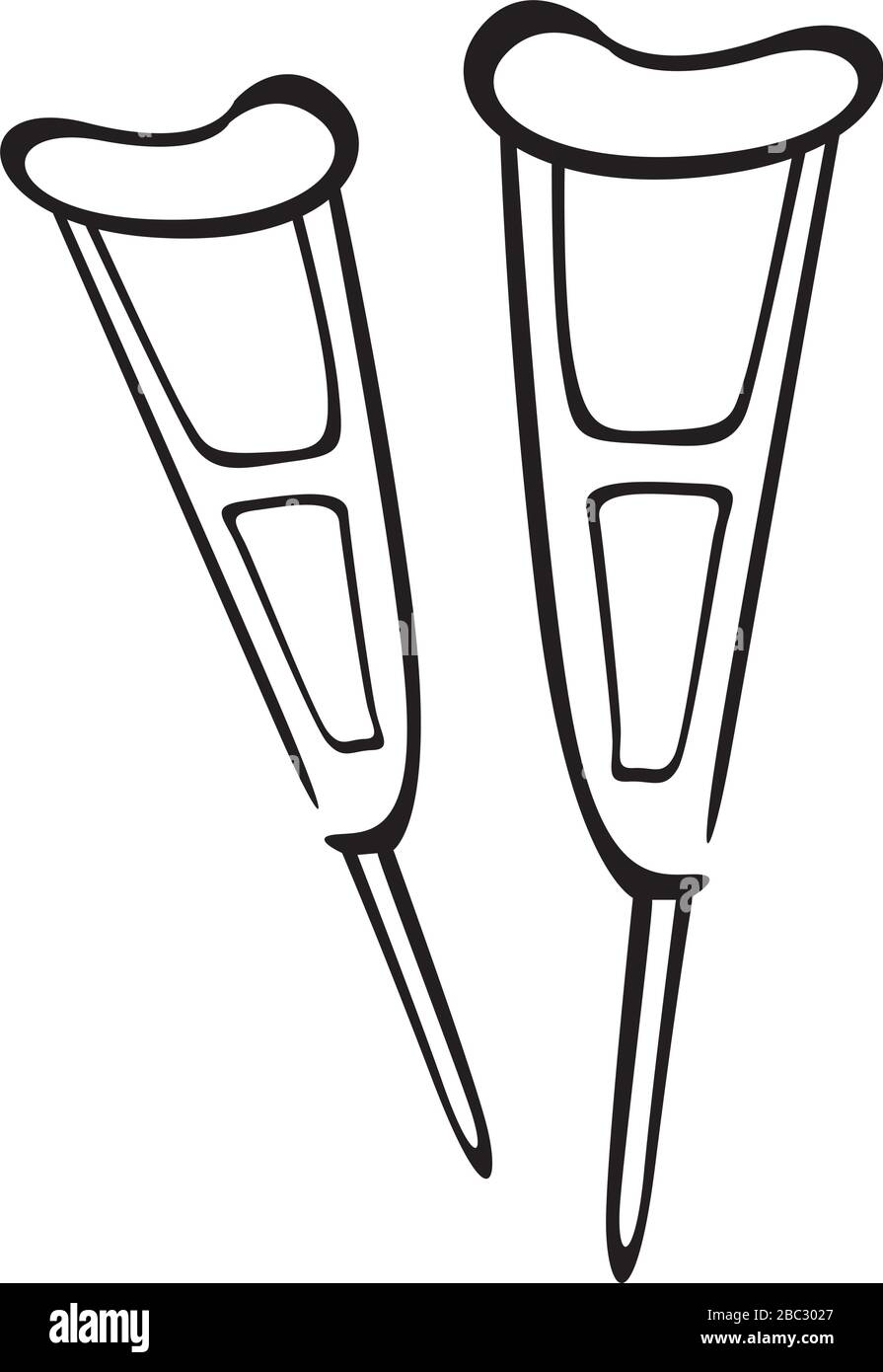 crutches Stock Vector