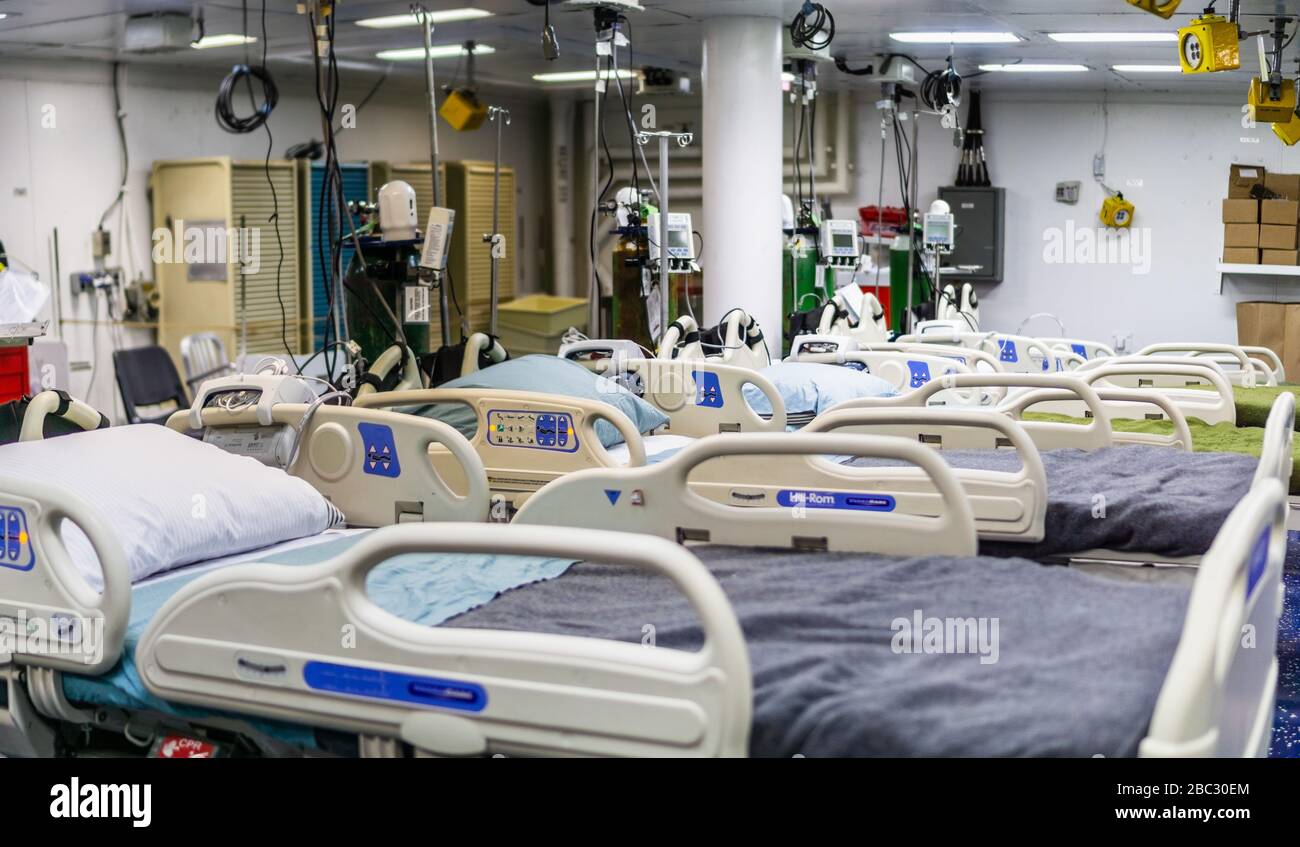 October 7, 2017 San Francisco / CA / USA - Hospital room on one of the military ships anchored in the harbor Stock Photo