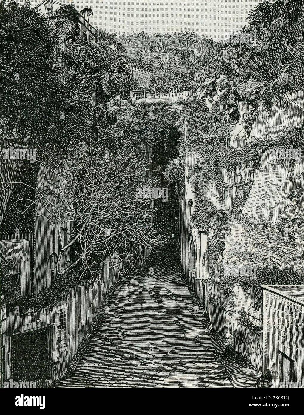 Grotta della Sibilla xilografia Stock Photo Alamy