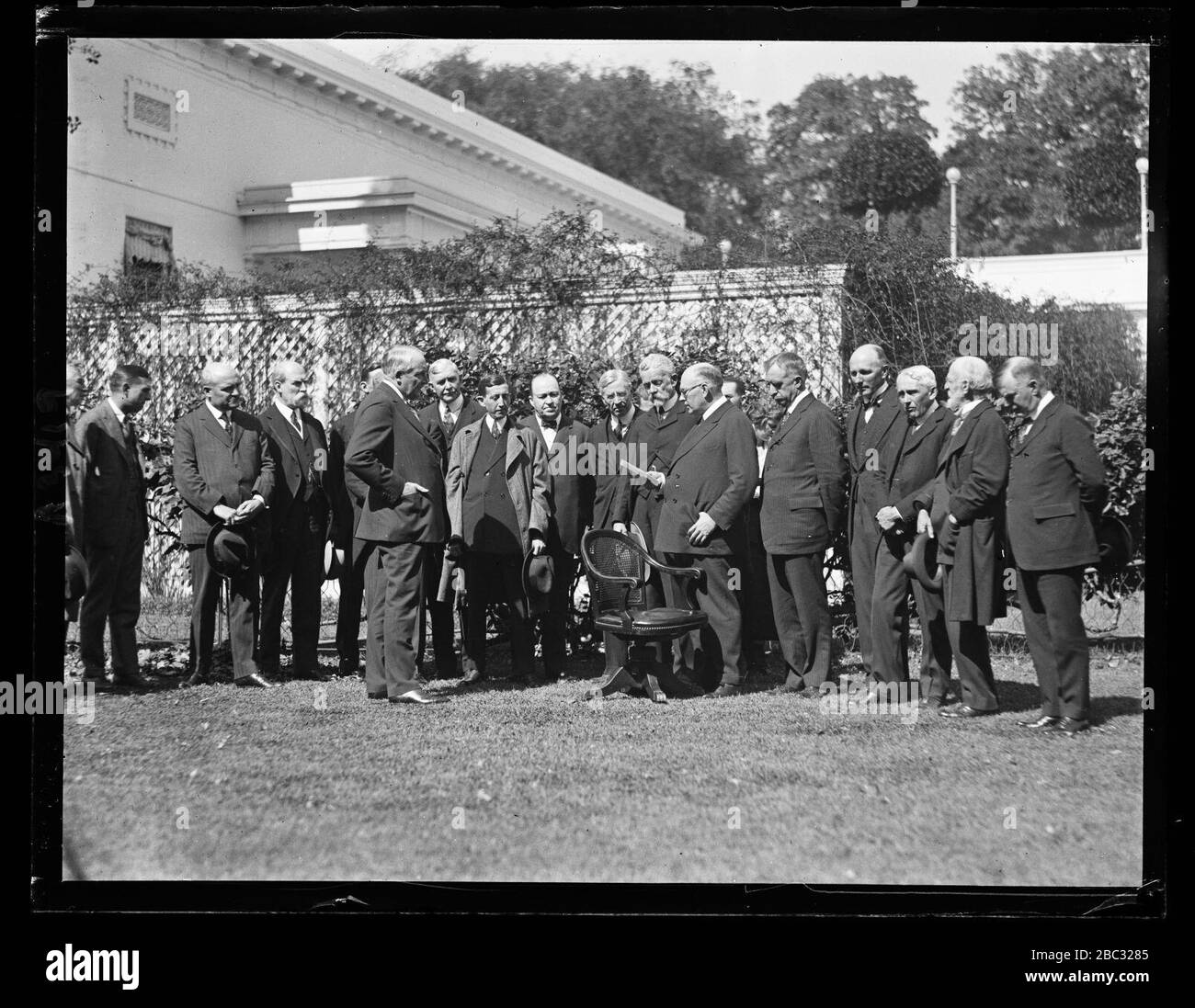 Group includes Charles Evans Hughes and Warren Harding; White House, Washington, D.C. Stock Photo