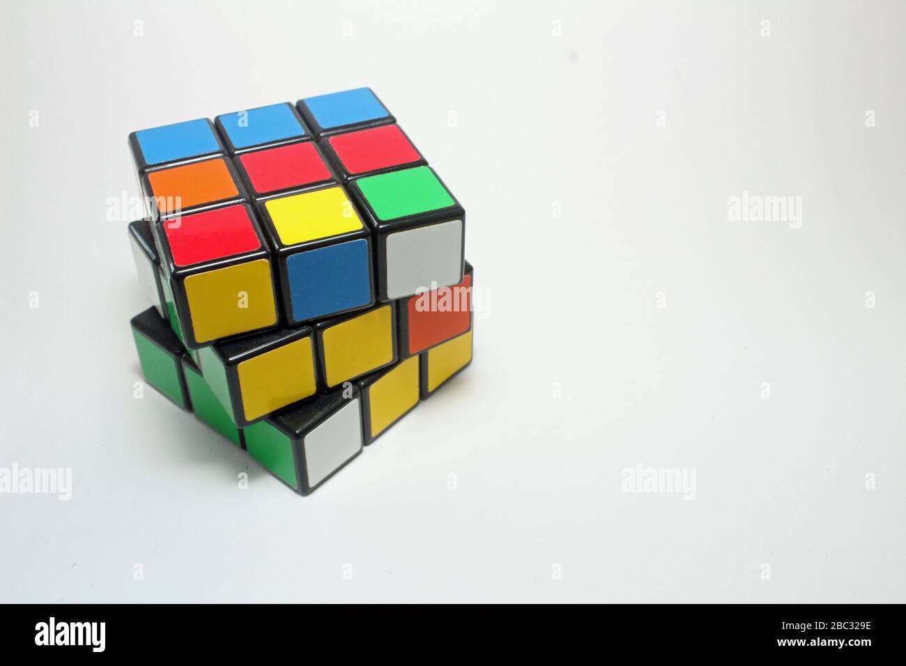 Rubik's cube Multi coloured Rubik's 3x3x3 classic cube puzzle Stock Photo