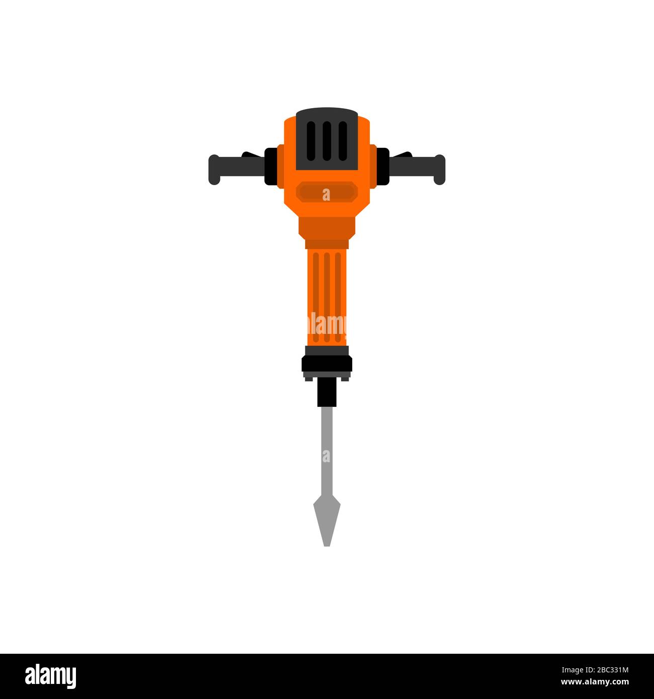 Jackhammer isolated. Road worker tool. vector illustration Stock Vector