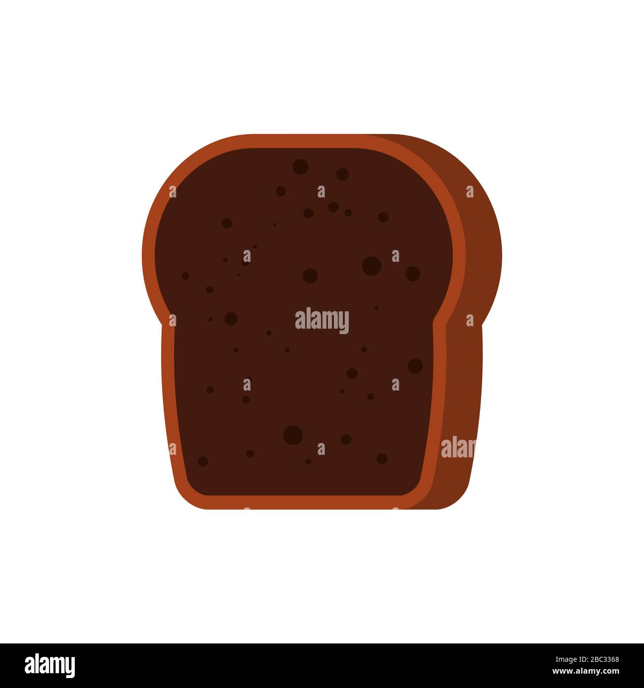 Burnt bread isolated. Spoiled toasted toast. Food vector illustration Stock Vector