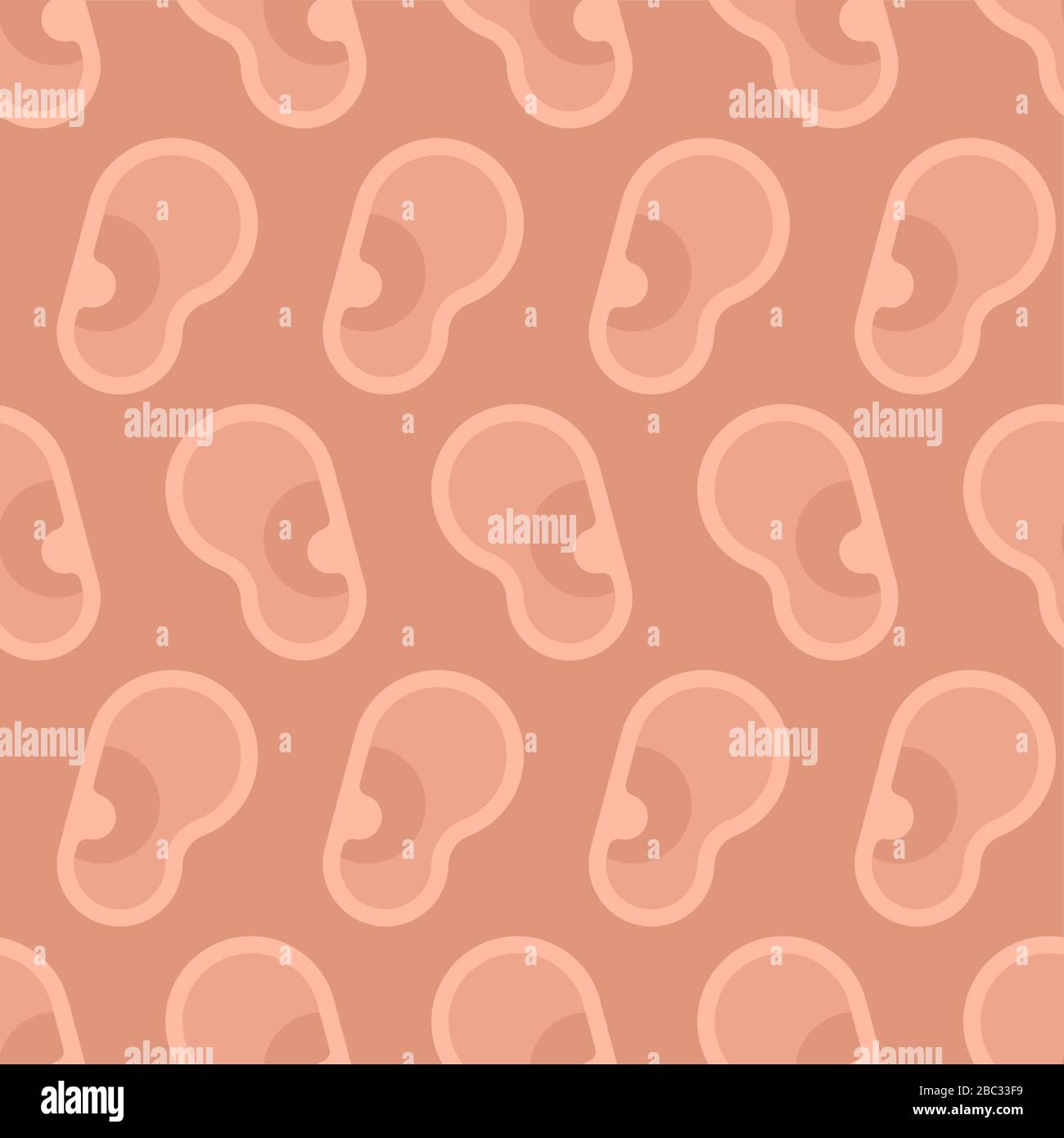 Human Ears pattern seamless. ear background. vector texture Stock