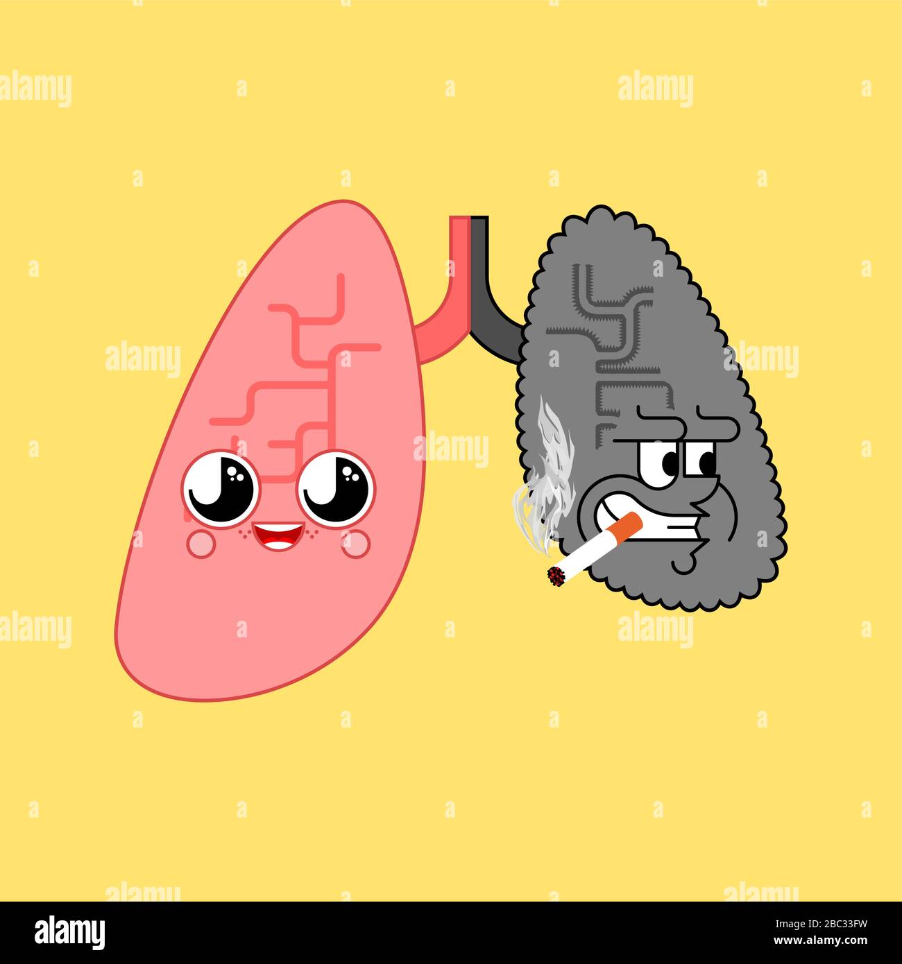 Lungs healthy and Lung smoker. Healthy and Sick Internal Organ. vector illustration Stock Vector Image & Art - Alamy Lungs healthy and Lung smoker. Healthy and Sick Internal Organ. vector illustration Stock Vector Image & Art - Alamy