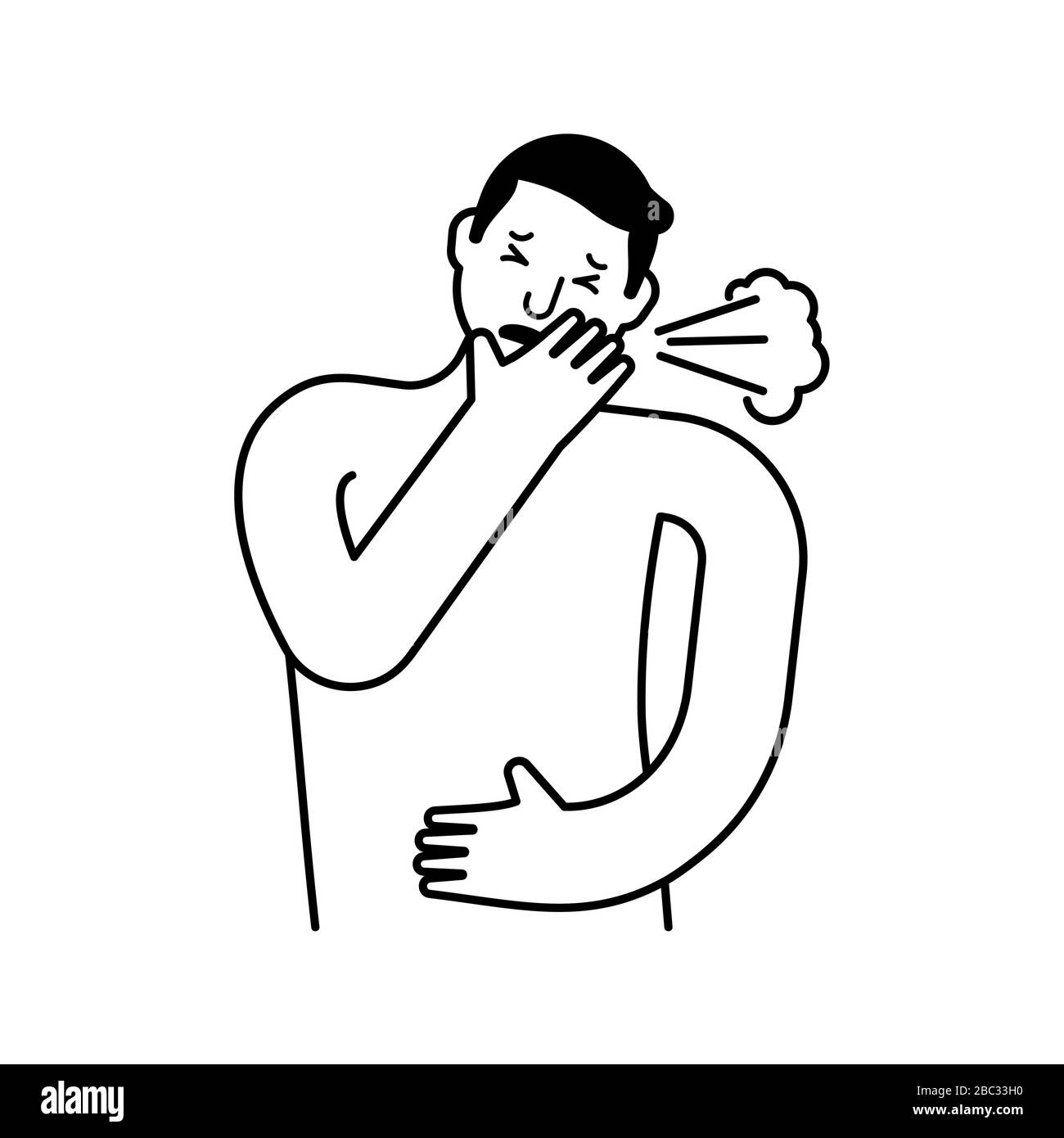 Cough icon isolated. Coughing sign. vector illustration Stock Vector