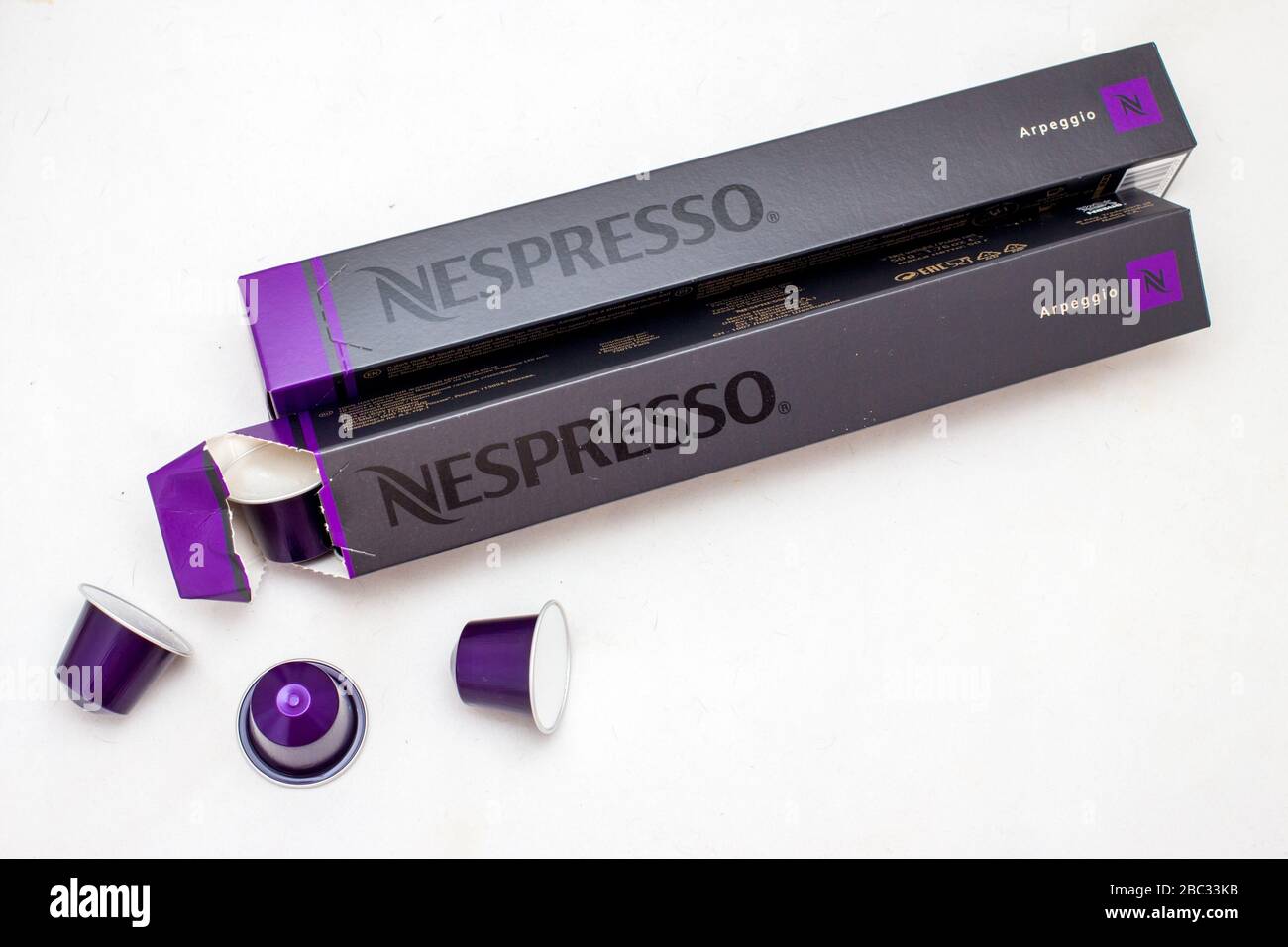 Nespresso coffee capsules isolated on white background. Nespresso is  worldwide company of coffee pruducts. OKT 18, 2016 PILOS, GREECS Stock  Photo - Alamy