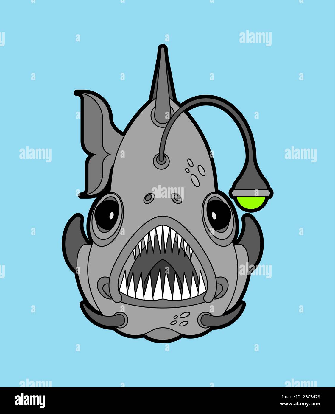 Deep sea fish. Angler isolated. vector illustration Stock Vector Image & Art  - Alamy