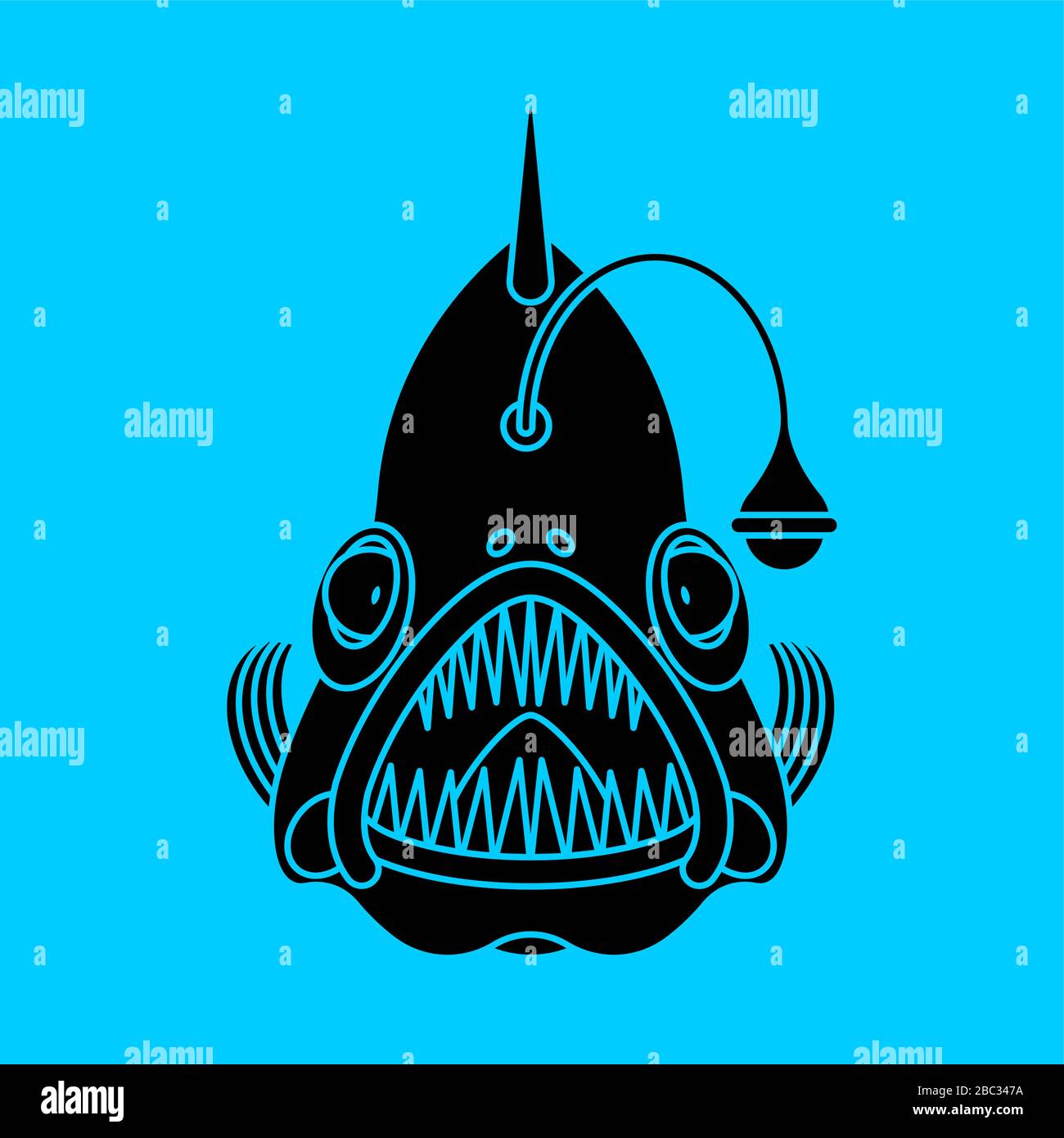 Deep sea fish icon. Angler sign. vector illustration Stock Vector Image ...