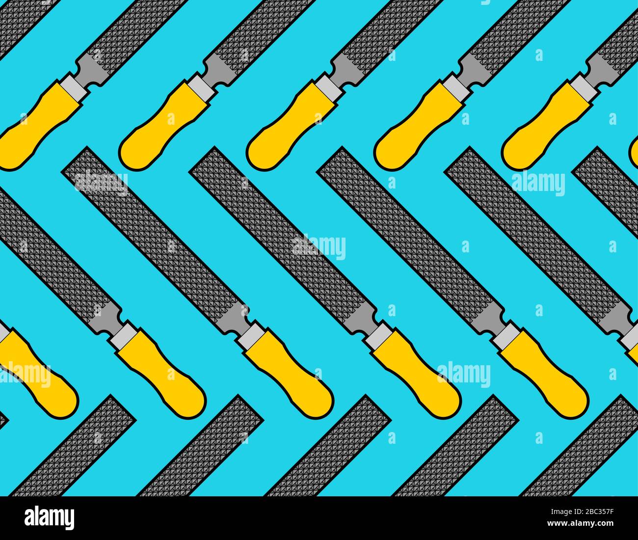Metal file pattern seamless. Rasp tool background. vector texture Stock