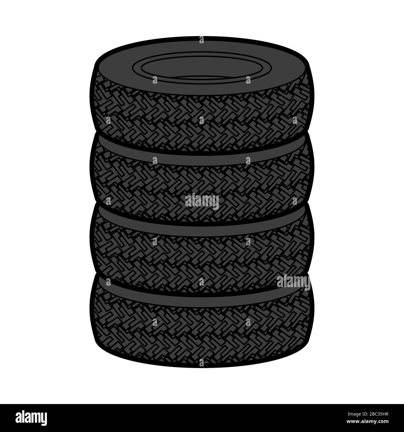 Stack of car tires isolated. vector illustration Stock Vector Image