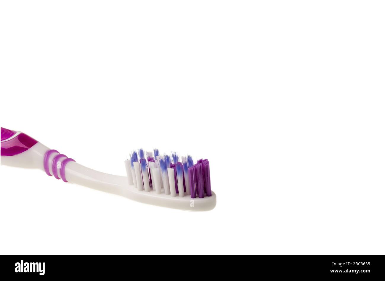 Toothbrush close up view isolated on white background.Health care ...