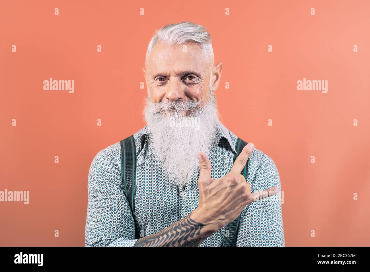 Bearded happy man hi-res stock photography and images - Alamy