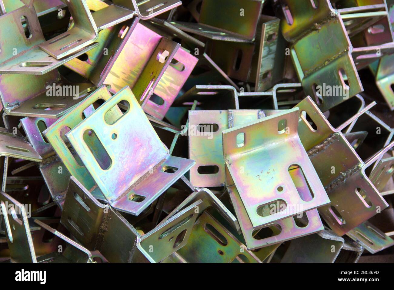 Steel corners for connection details with a galvanized pattern Stock Photo Alamy