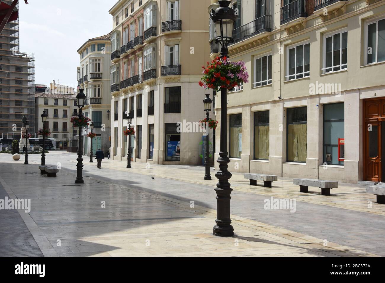 Malaga Spain City Centre Coronavirus Stock Photo