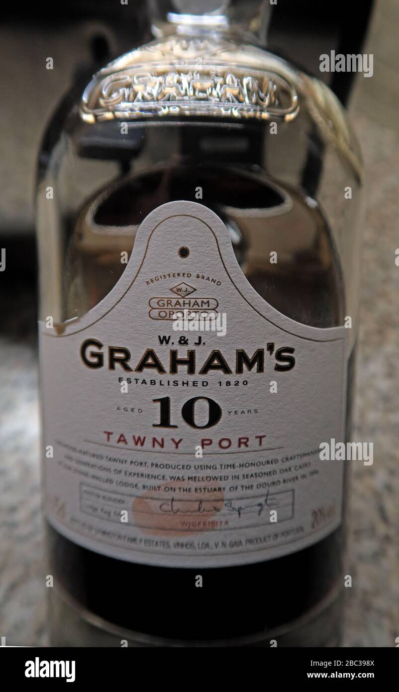 Grahams 10 Year old, tawny Port, botle, Porto, Portugal, Europe Stock Photo