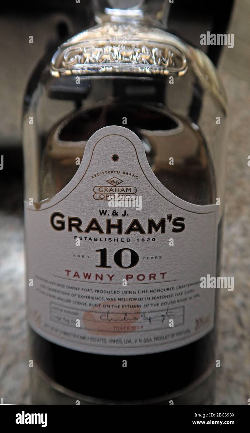 Grahams 10 Year old, tawny Port, botle,Porto, Portugal, Europe Stock Photo