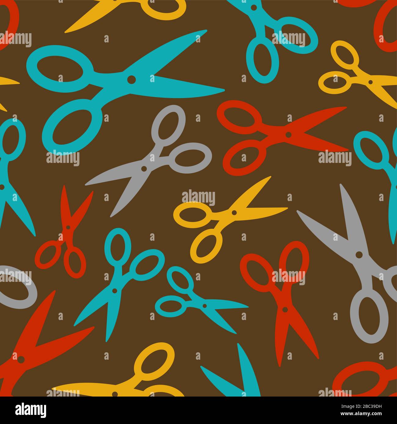 Scissors pattern seamless. shears background. vector texture Stock