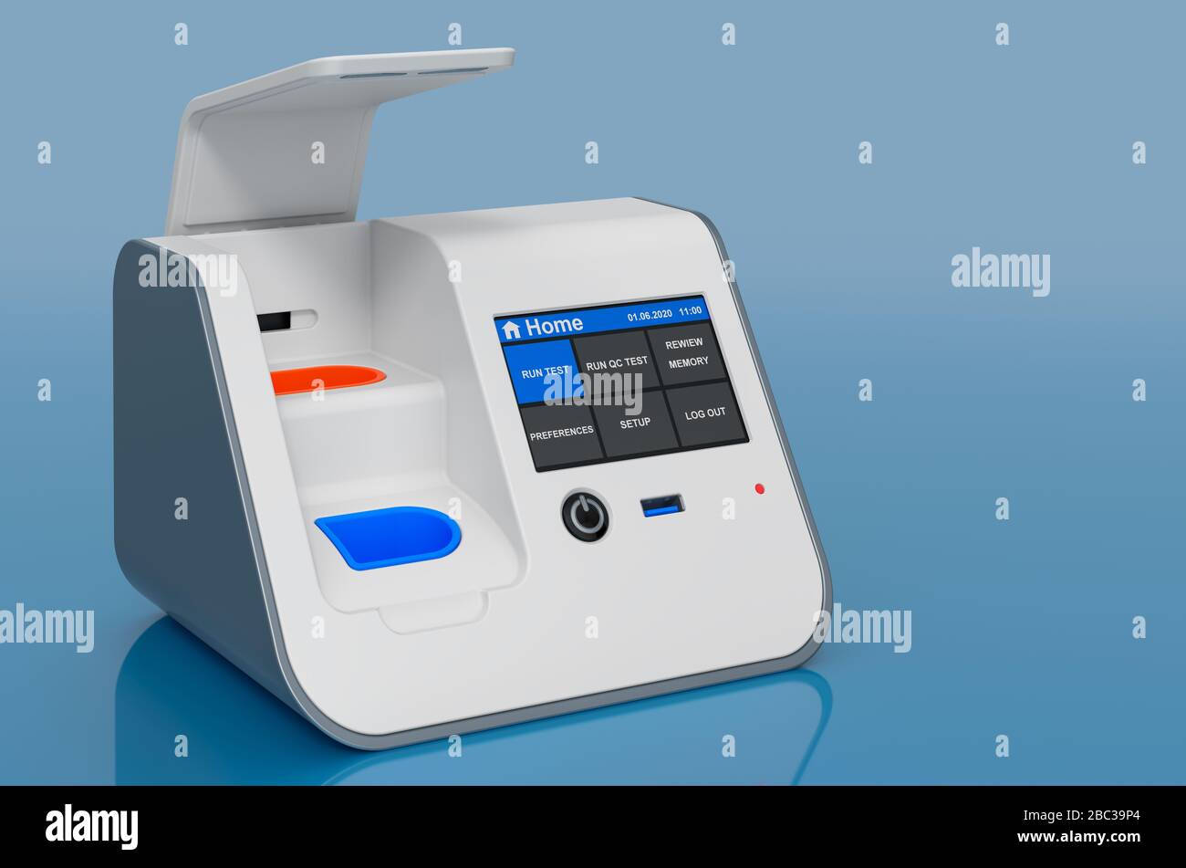 Labinabox test on blue background. 3D rendering Stock Photo Alamy