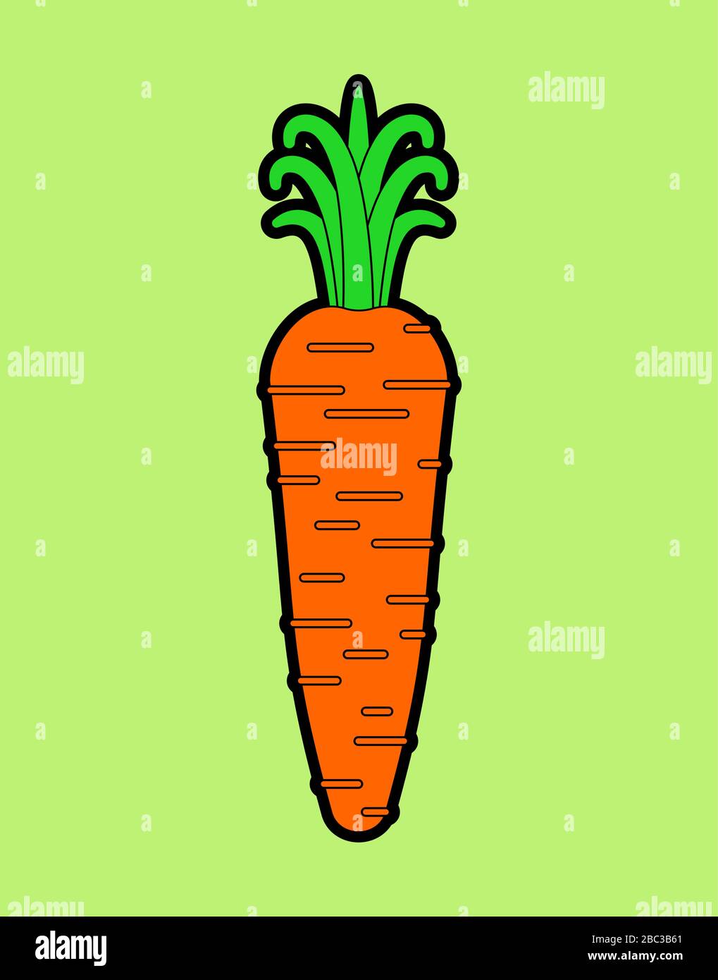 Carrot isolated. Orange Vegetable. Food vector illustration Stock