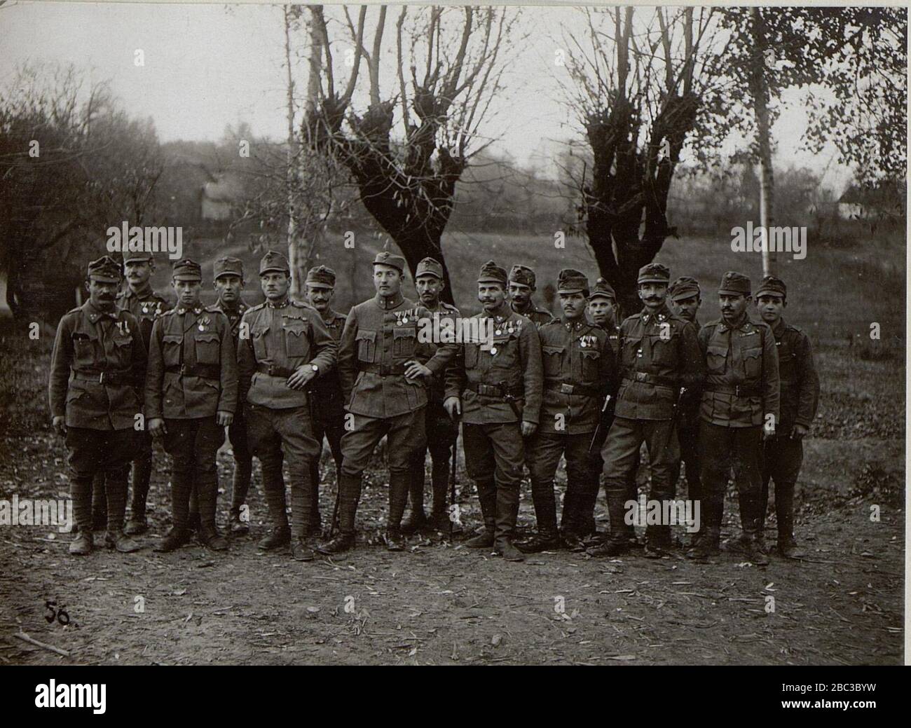 Gruppe von dkorierten Offizieren und Mannschaften einer Kompanie vom Infanterieregiment 54 Stock Photo