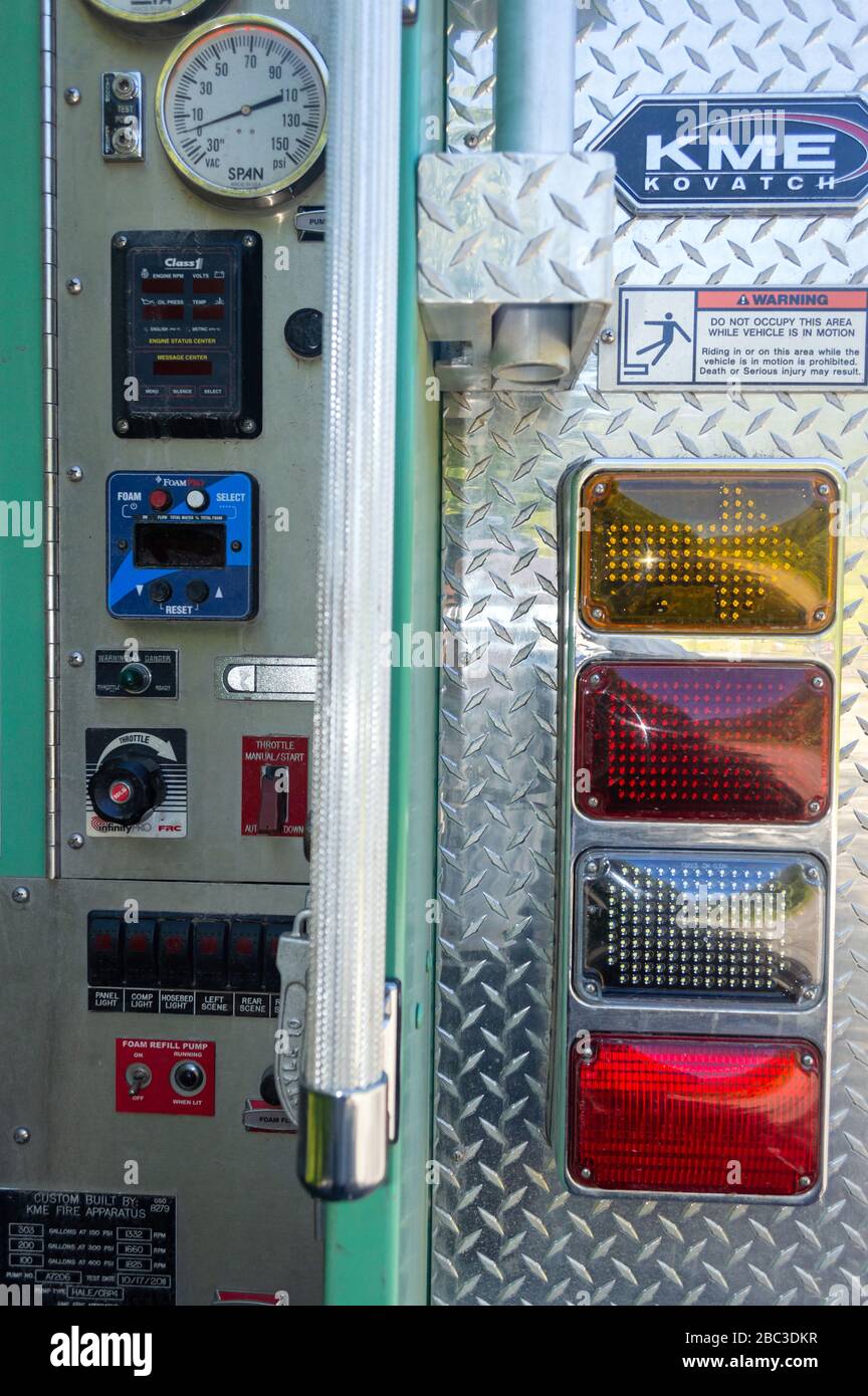 North Bend, Washington July 1, 2014 Controls and warning lights on