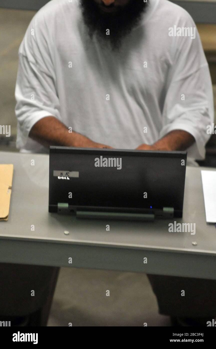 Guantanamo captive gets computer literacy training -a. Stock Photo