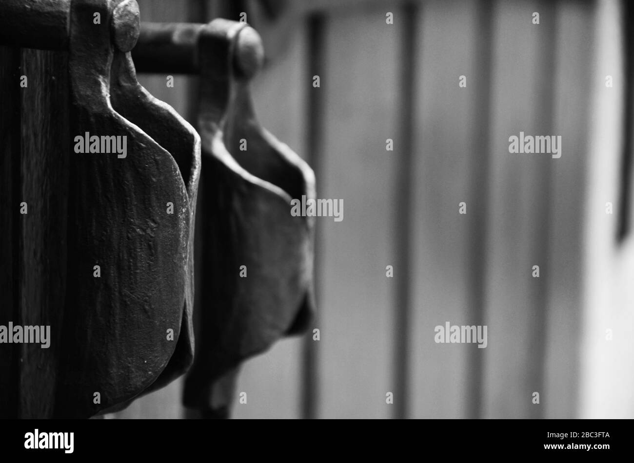 Double door gate Black and White Stock Photos & Images - Alamy