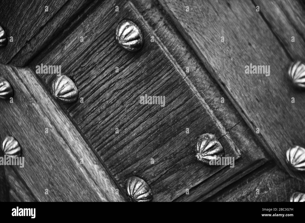 ancients doors close up view within the historical streets of Prague Stock Photo