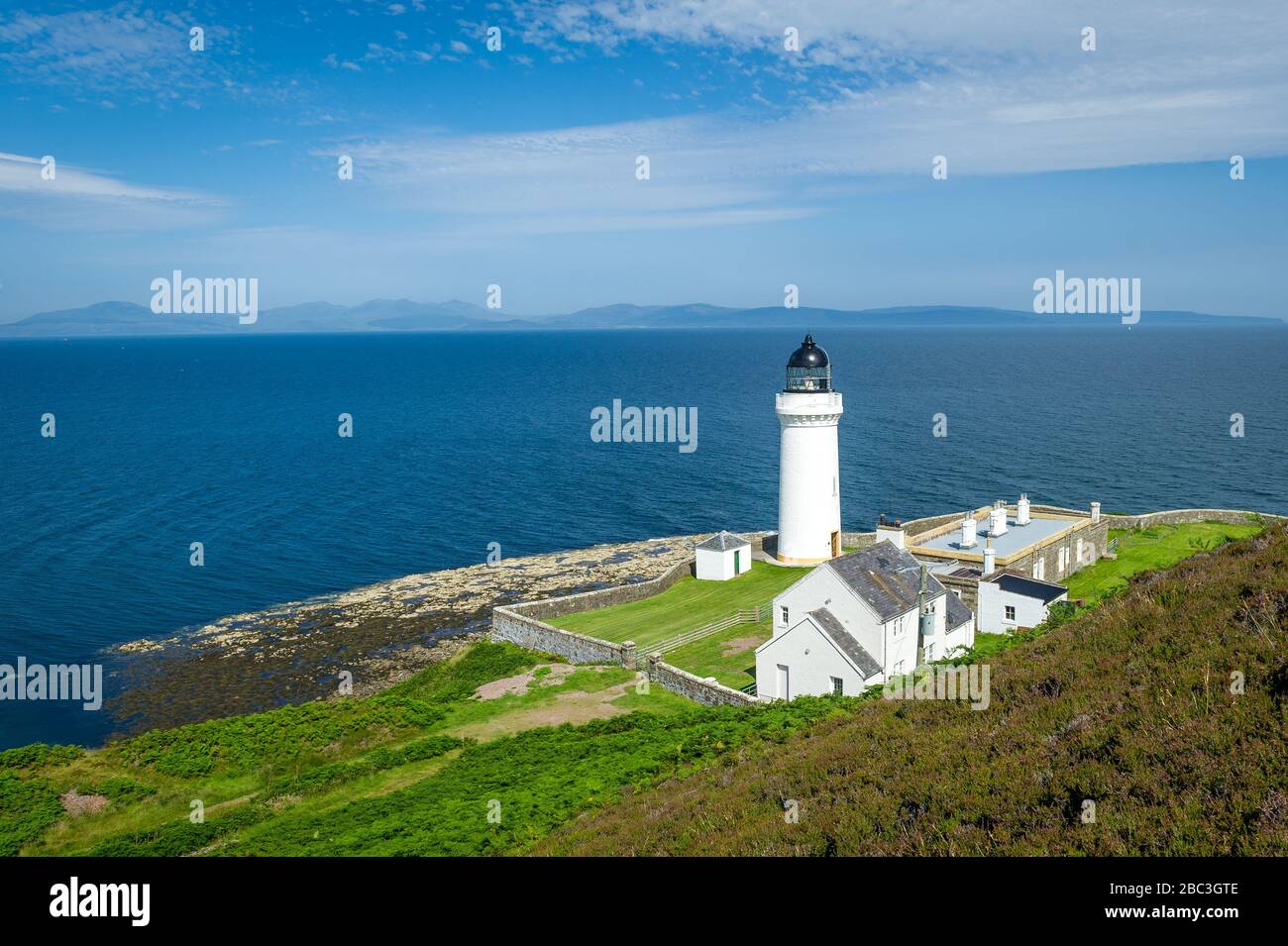 Campbeltown harbor lighthouse at Davaar island. Kintyre, Scotland Stock Photo