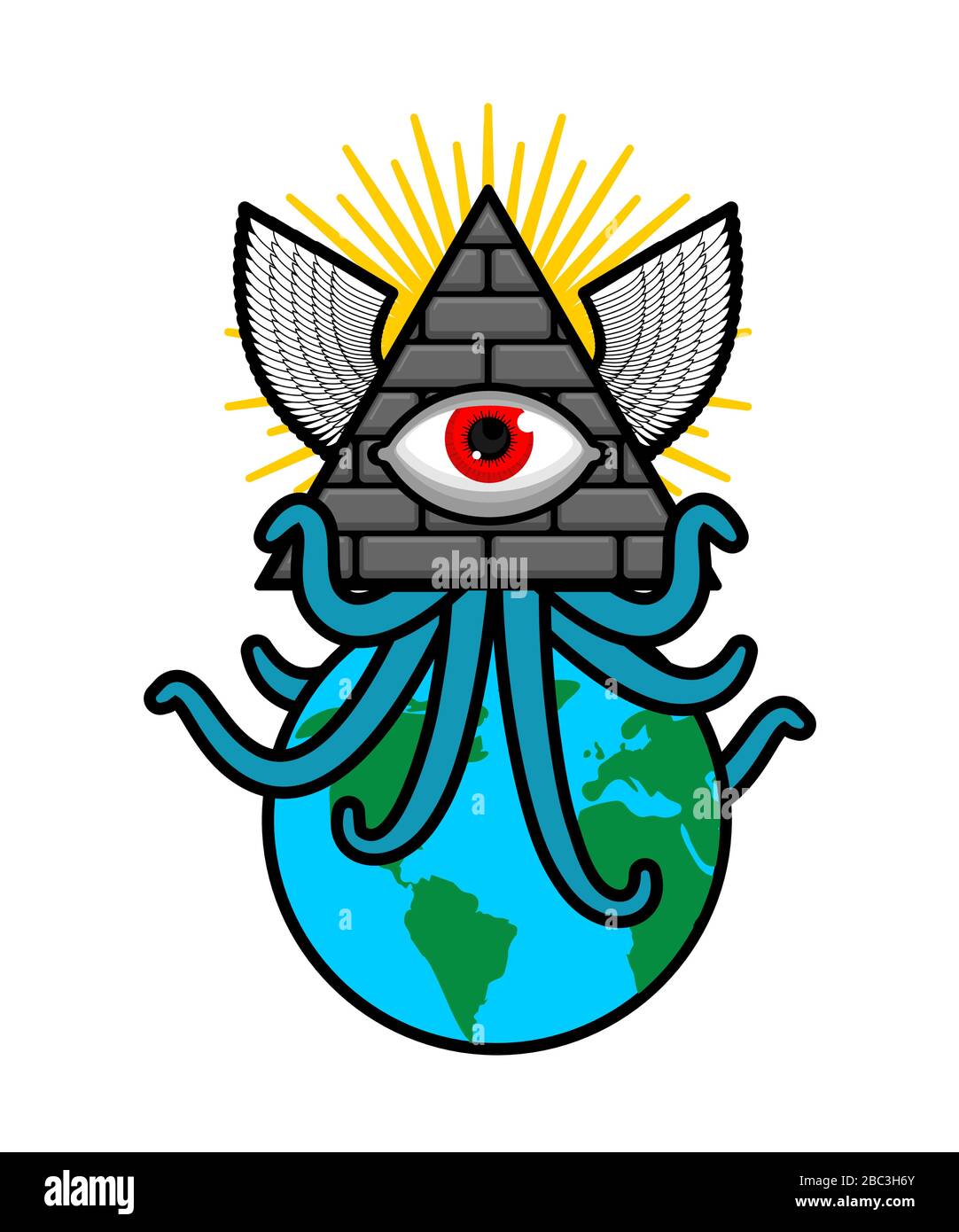 All Seeing Eye Symbol Of World Government Illuminati Conspiracy Theory Sacred Sign Pyramid With An Eye Stock Vector Image Art Alamy