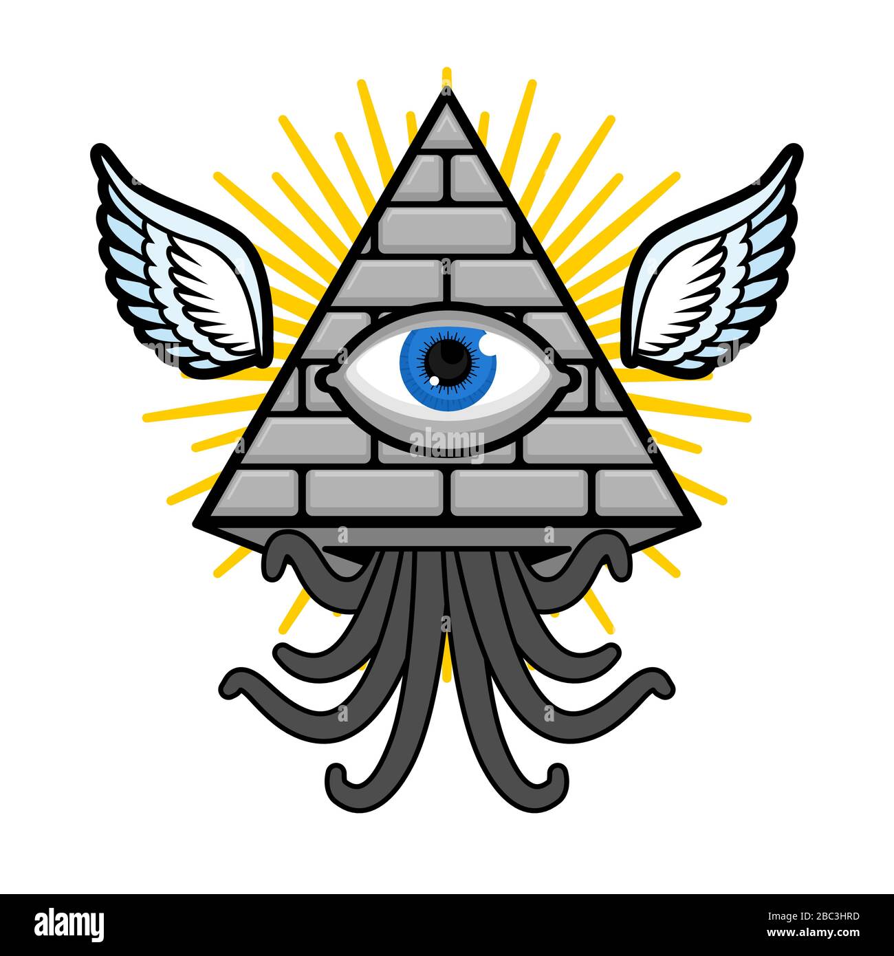 ElfaSteel Men's Illuminati Pyramid Symbol Ring – 316L Stainless Steel (Silver, Sizes 8-13)