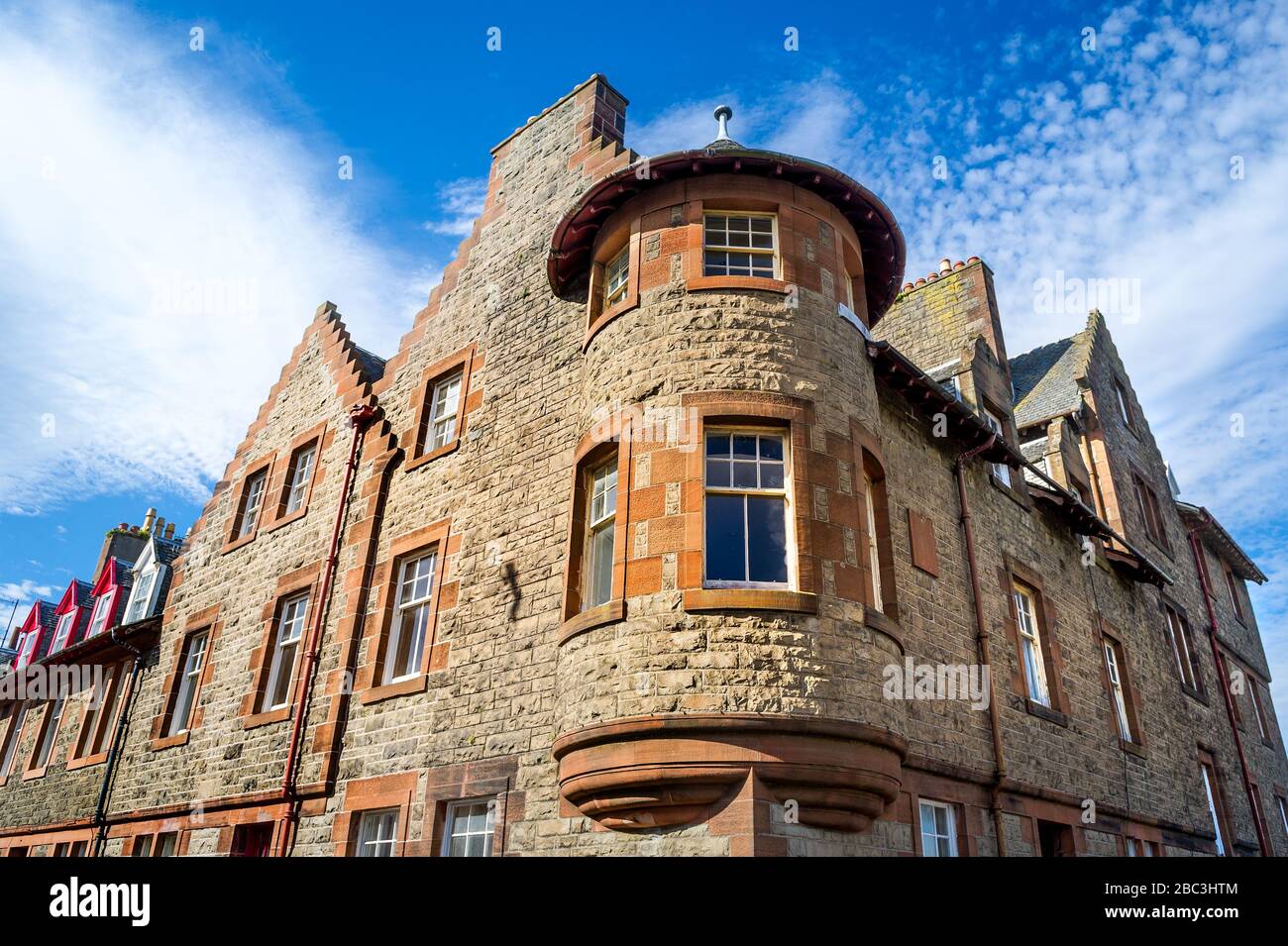 Campbeltown historic building facade. Kintyre peninsula, Scotland Stock Photo