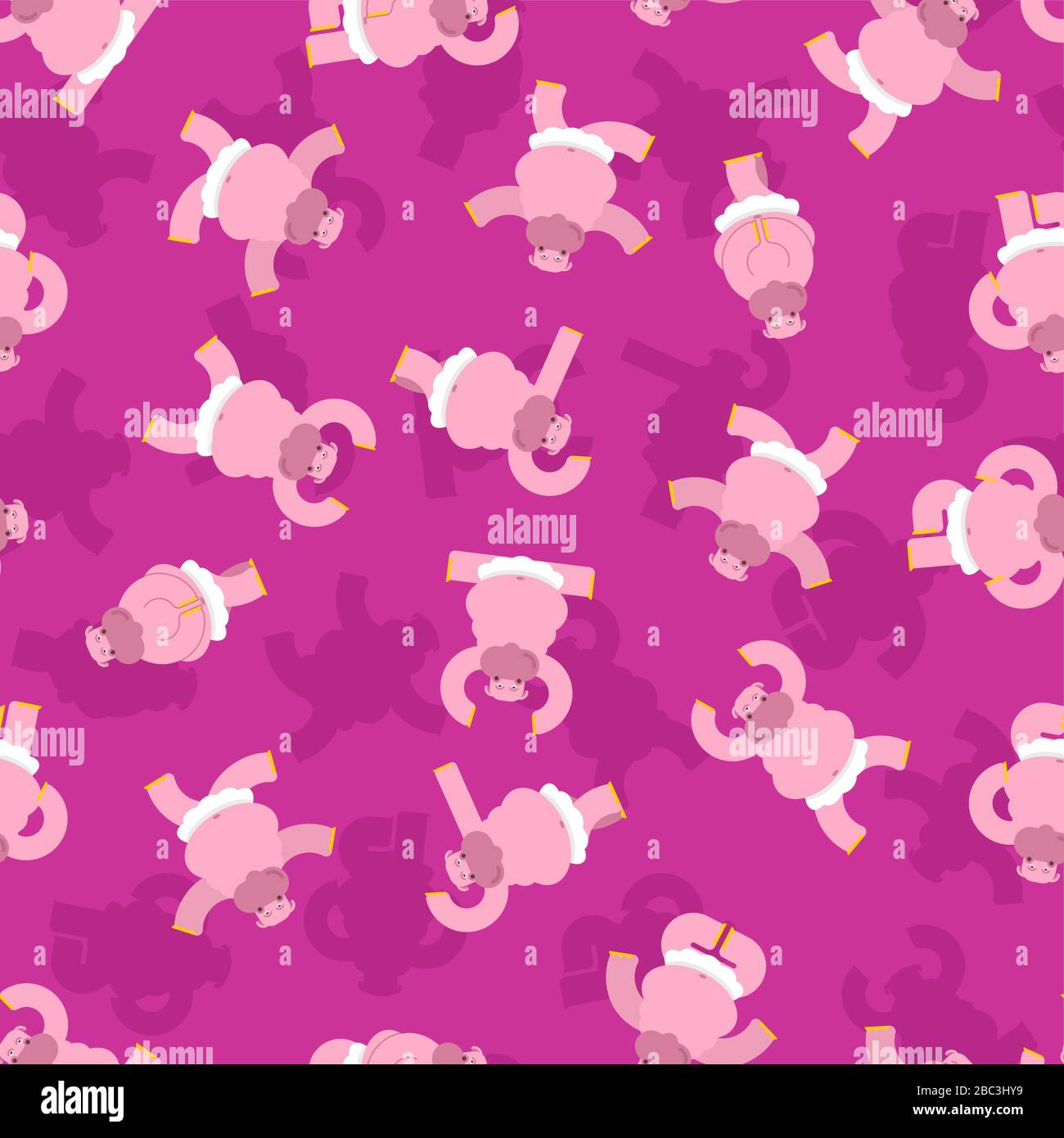 Hippo ballerina pattern seamless. hippopotamus Ballet background. Sea