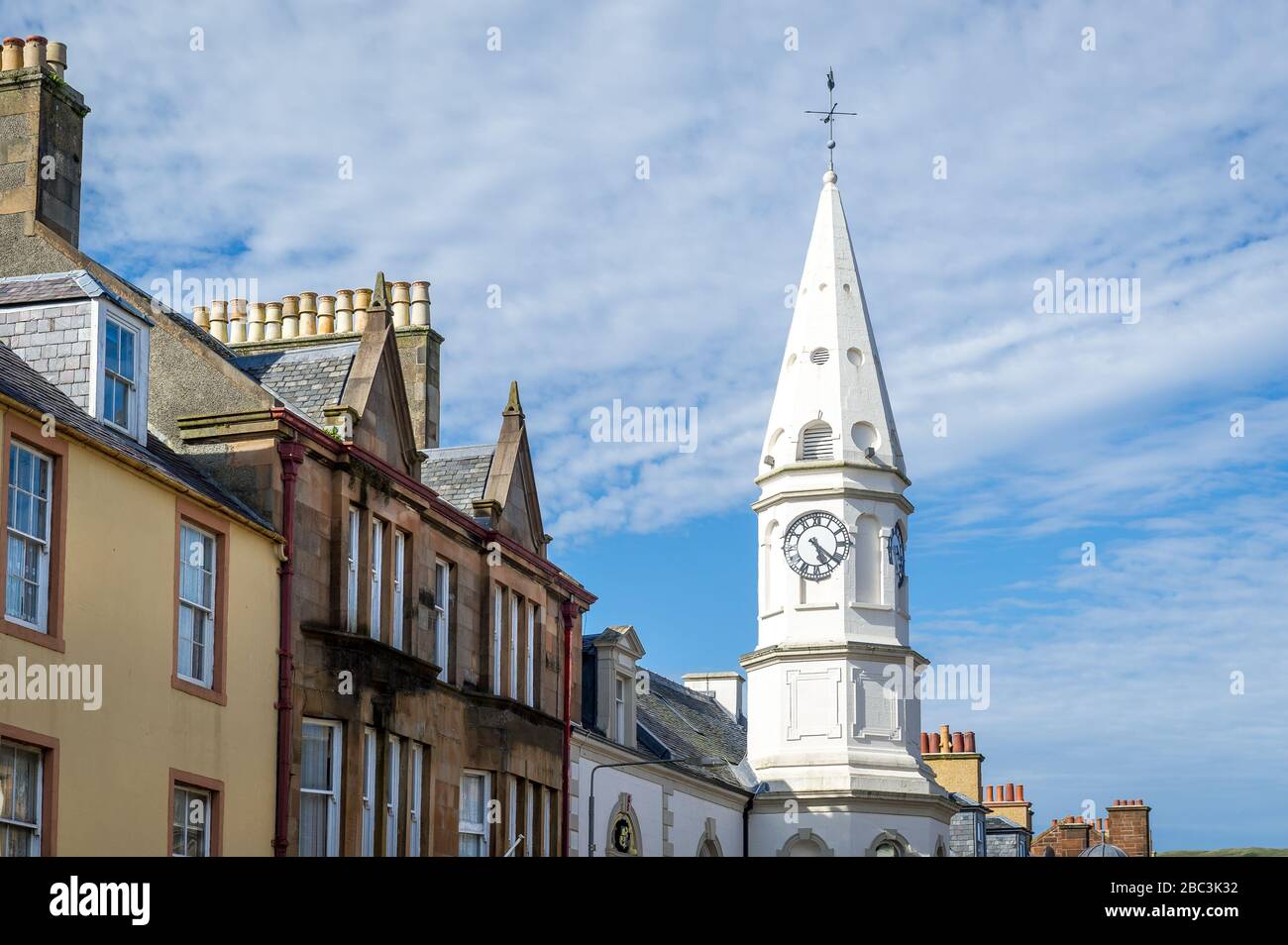 Clock tower of Campbeltown. Kintyre peninsula, Scotland. Stock Photo