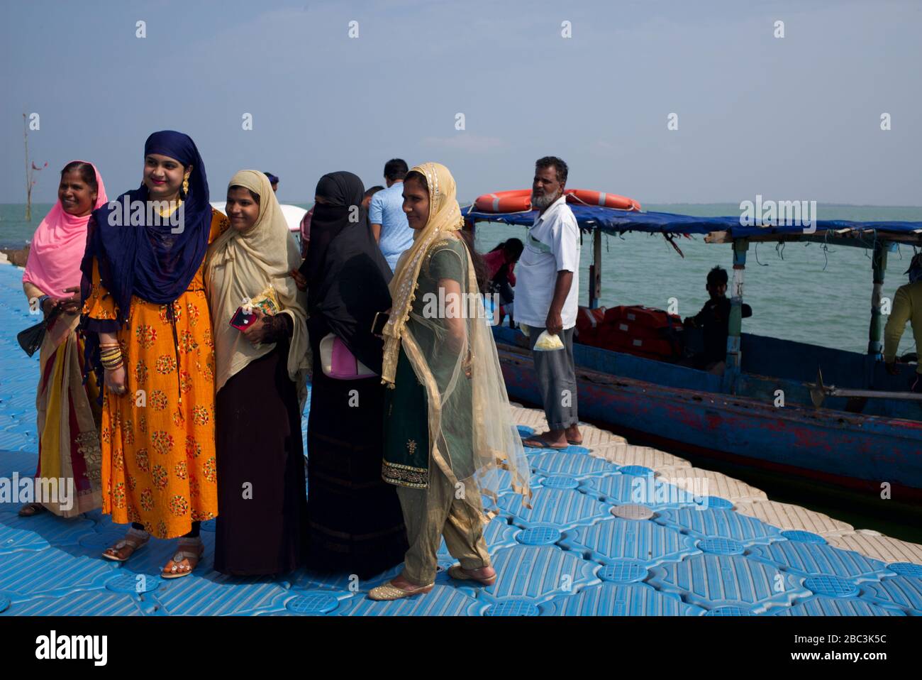 Local tourists visiting Kalijai Temple, Chilika Lake, Odisha, India Stock Photo