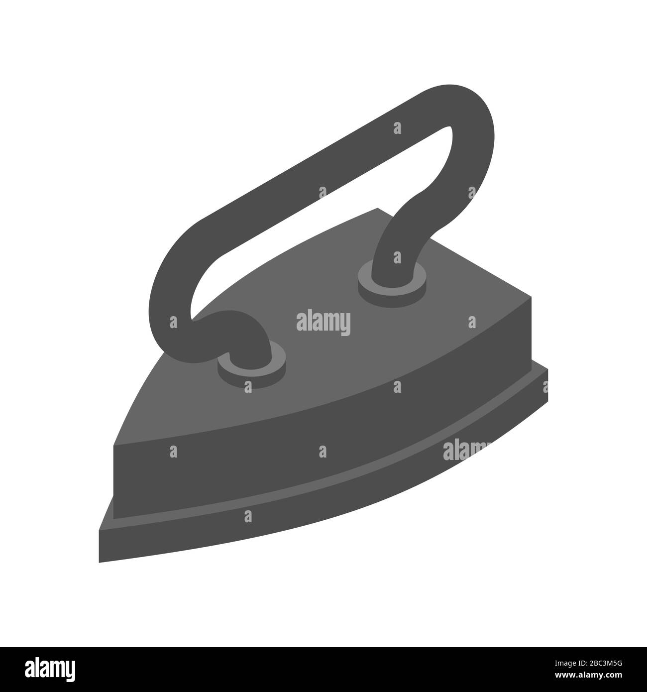 Old retro iron isolated. Heavy heated metal appliance for ironing linen ...