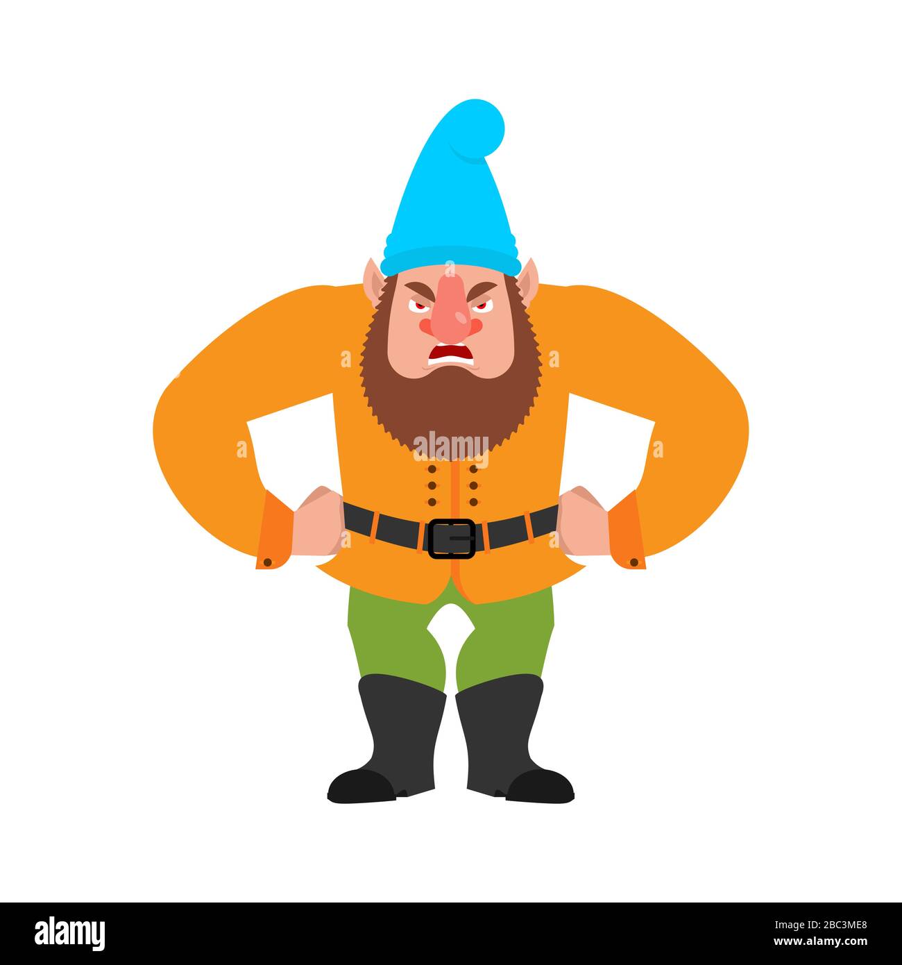Garden gnome angry. dwarf evil. aggressive Vector illustration Stock Vector  Image & Art - Alamy