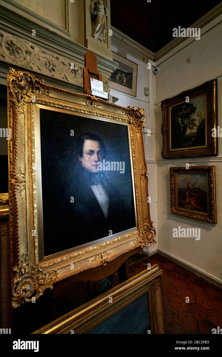 The portrait of G.Fournerie by Jean-Francois Millet display in House and  Studio of Jean-Francois Millet.Barbizon.Seine-et-Marne.France Stock Photo -  Alamy