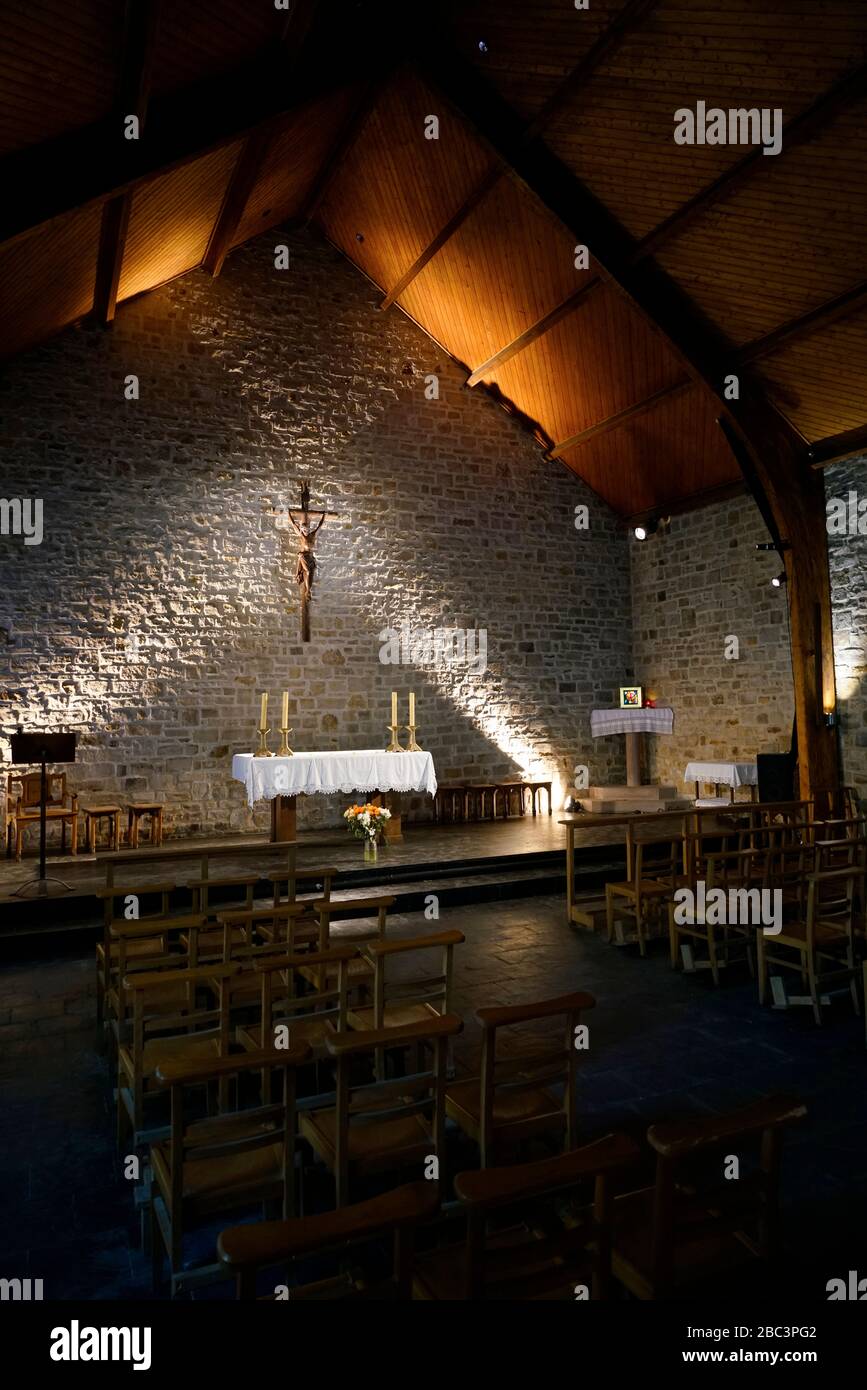 Interior view of Chapelle Notre Dame de la Perseverance.Barbizon.Seine-et Marne.France Stock Photo