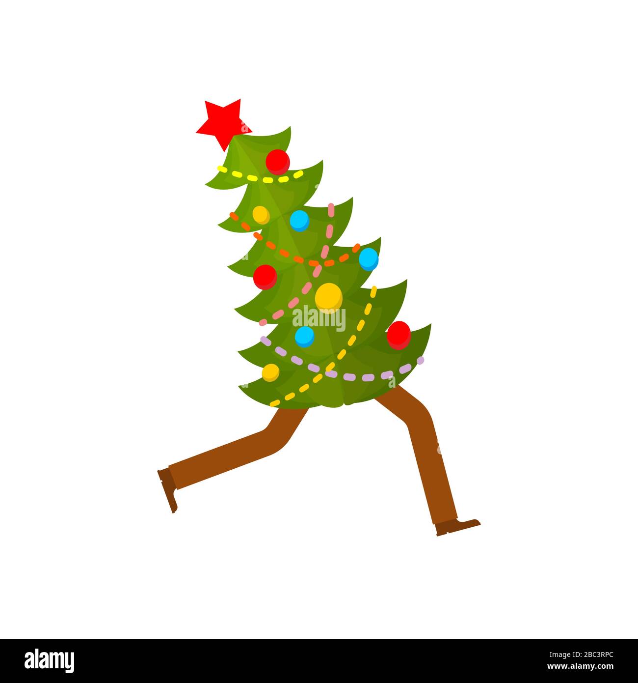 сбежала елка. елка бежит. елка иллюстрация. сбежала елка. елочка с глазками.