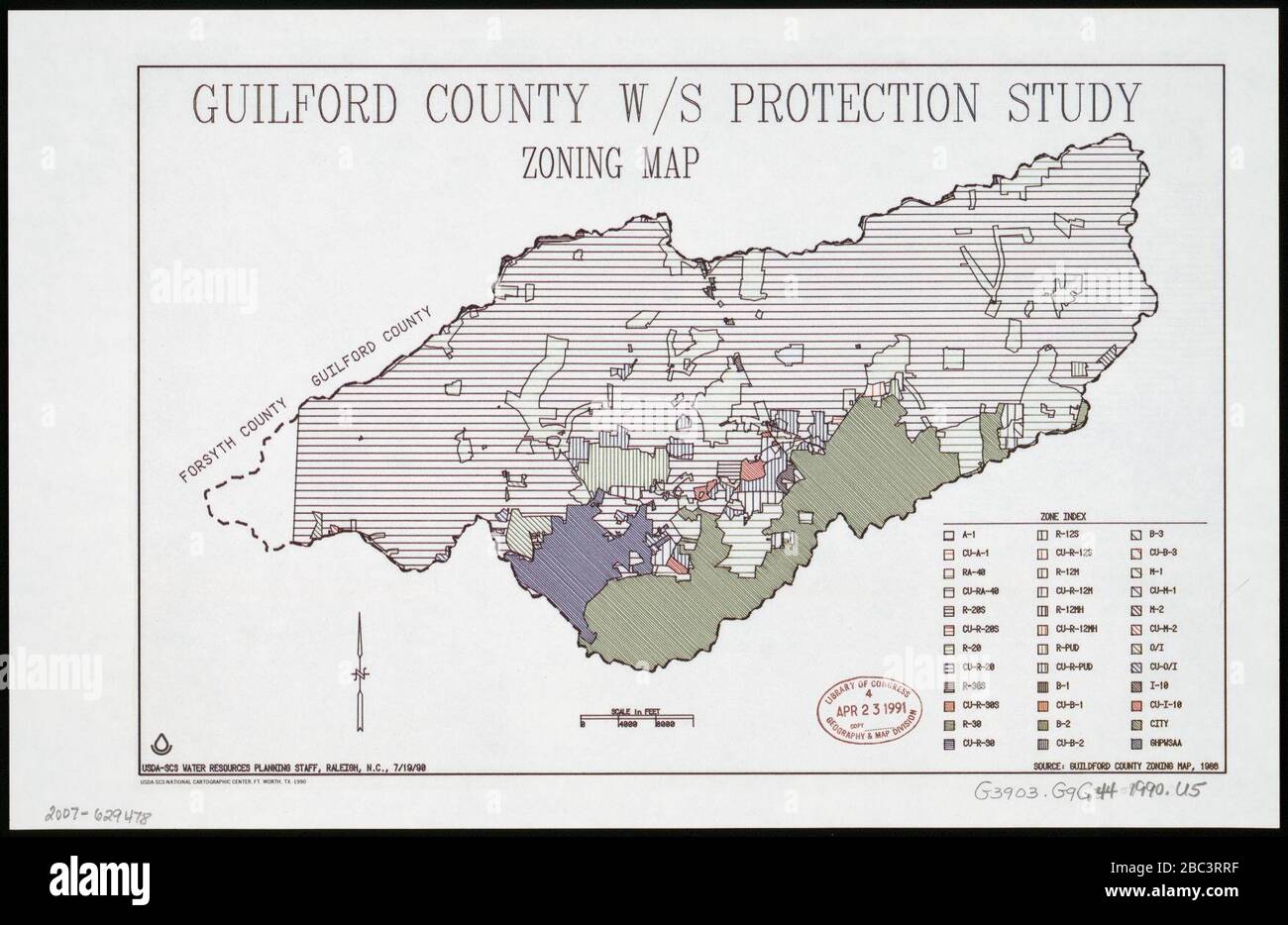 guilford-county-w-s-protection-study-zoning-map-stock-photo-alamy